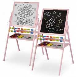 Tabla 2 in 1 pentru copii cu creta sau marker/magnetica abac set de creta colorata si markere burete cifre si litere magnetice R