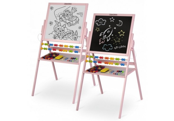 Tabla 2 in 1 pentru copii cu creta sau marker/magnetica abac set de creta colorata si markere burete cifre si litere magnetice R