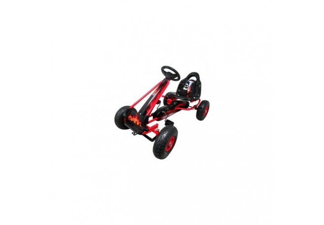 Kart cu pedale Gokart 3-6 Ani roti pneumatice din cauciuc frana de mana G3 R-Sport - Rosu