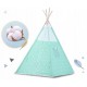 Cort de joaca pentru copii cu ghirlandalumini si 3 pernite Ricokids 740004 120 X 120 X 165 cm - Mint