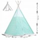Cort de joaca pentru copii cu ghirlandalumini si 3 pernite Ricokids 740004 120 X 120 X 165 cm - Mint