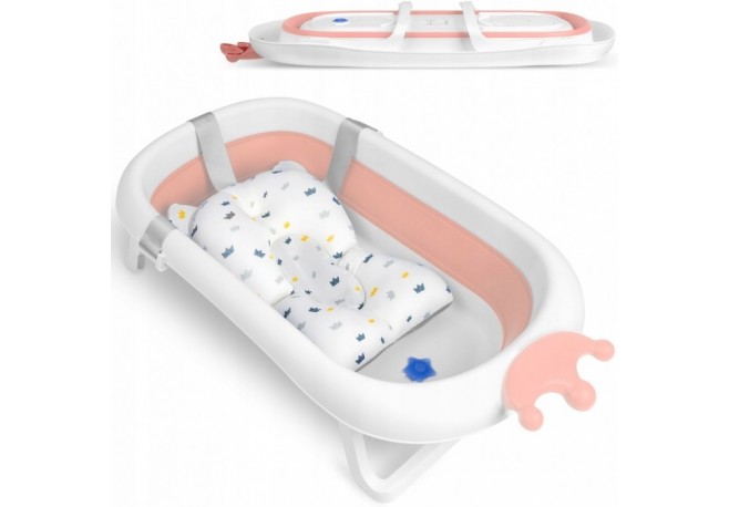 Cadita de baie cu dop de scurgere si pernita inclusa Ricokids RK-280 - Roz