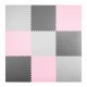 Salteluta de joaca tip puzzle 180 X 180 cm Ricokids 7498 - Roz - Gri