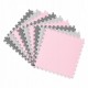 Salteluta de joaca tip puzzle 180 X 180 cm Ricokids 7498 - Roz - Gri