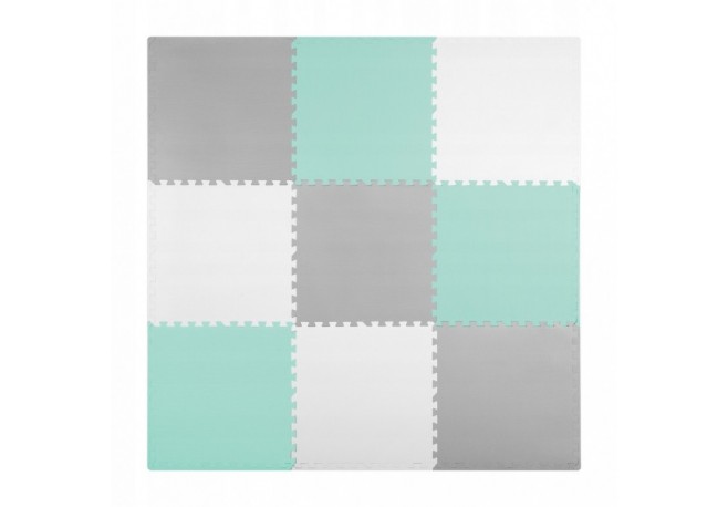 Salteluta de joaca tip puzzle 180 X 180 cm Ricokids 7499 - Turcoaz - Gri