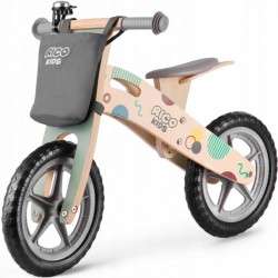 Bicicleta din lemn fara pedale Ricokids RC-610 Gri