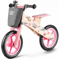 Bicicleta din lemn fara pedale Ricokids RC-611 Roz