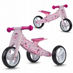Bicicleta din lemn fara pedale 2 in 1 Ricokids RC-617 Roz