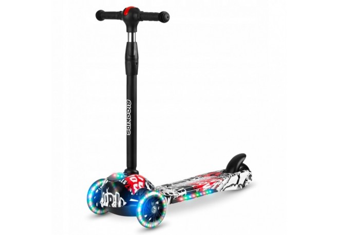 Trotineta cu roti cu LED Ricokids Piko 765010 - Negru -  Alb - Rosu