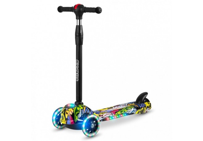 Trotineta cu roti cu LED Ricokids Piko 765011 - Negru - Galben