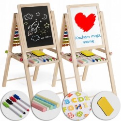 Tabla educationala cu doua fete si accesorii Ricokids RK-803 66 x 45 x 32 cm Natur