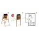 Tabla educationala cu doua fete si accesorii Ricokids RK-803 66 x 45 x 32 cm Natur