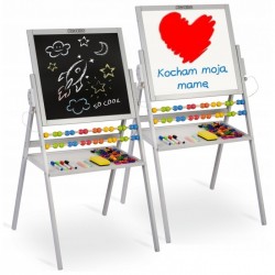 Tabla educationala cu doua fete si accesorii Ricokids RK-800 101 x 54 x 55 cm Gri