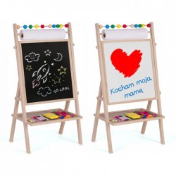 Tabla educationala cu doua fete si accesorii Ricokids RK-802 78 x 44 x 29 cm Natur