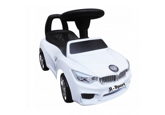 Masinuta de impins cu lumini si claxon J6 R-Sport - Alb