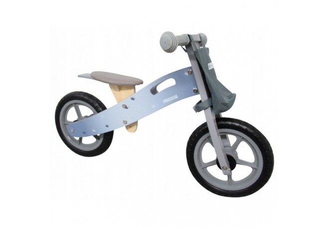 Bicicleta fara pedale din lemn cu roti din spuma EVA R10 R-Sport - Gri