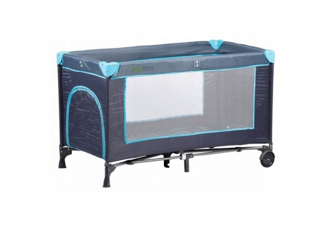 Patut pliabil cu roti si plasa de tantari Ecotoys 610 - Bleumarin
