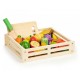 Set de fructe si legume cu tocator de lemn si cutit Ecotoys HM191520