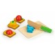 Set de fructe si legume cu tocator de lemn si cutit Ecotoys HM191520