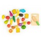 Set de fructe si legume cu tocator de lemn si cutit Ecotoys HM191520