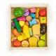 Set de fructe si legume cu tocator de lemn si cutit Ecotoys HM191520