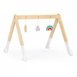 Bara educativa din lemn pentru copii cu 3 jucarii Ecotoys CA12231