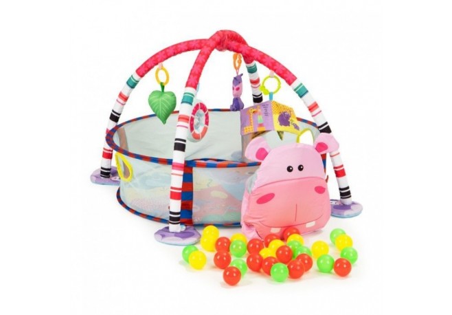 Salteluta de joaca cu bile Ecotoys CC9633 Porcusor - Roz