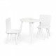 Set de masa in forma de luna si doua scaune pentru copii Ecotoys WH140 - Alb