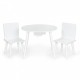 Set de masa cu doua scaune pentru copii si loc de depozitare jucarii Ecotoys WH135 - Alb