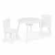 Set de masa cu doua scaune pentru copii si loc de depozitare jucarii Ecotoys WH135 - Alb