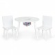Set de masa cu doua scaune pentru copii si loc de depozitare jucarii Ecotoys WH135 - Alb