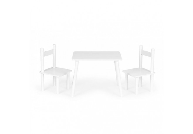 Set de masa cu doua scaune pentru copii Ecotoys ESC-W-0288A - Alb