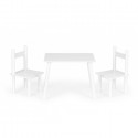 Set de masa cu doua scaune pentru copii Ecotoys ESC-W-0288A - Alb