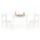 Set de masa cu doua scaune pentru copii Ecotoys ESC-W-0288A - Alb