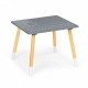 Set de masa cu alfabet si doua scaune in forma de iepuras pentru copii Ecotoys WH141 - Gri si natur