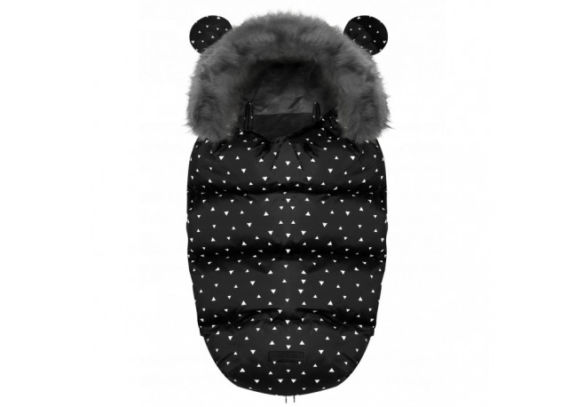 Sac de dormit Ricokids 95 x 48 cm Ricokids Elmi 720007 - Negru cu triunghiuri albe