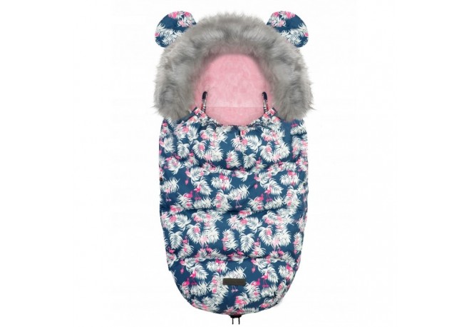 Sac de dormit Ricokids 95 x 48 cm Ricokids Elmi 720012 - Bleumarin cu flamingo