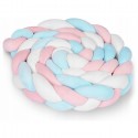 Protectie laterala pentru patut impletita 3 M Ricokids 722105 - Albastru - Roz