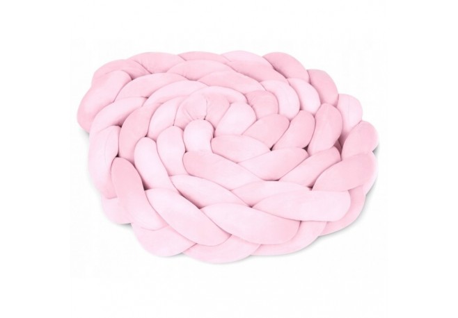 Protectie laterala pentru patut impletita 3 M Ricokids 722113 - Roz deschis