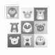 Salteluta de joaca 180 X 180 cm Ricokids 7503 - Gri cu animalute