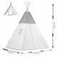 Cort de joaca pentru copii cu ghirlanda 3 pernite si lampa LED luna Ricokids 740400 120 X 120 X 165 cm - Gri
