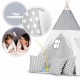 Cort de joaca pentru copii cu ghirlanda 3 pernite si lampa LED norisor Ricokids 740401 120 X 120 X 165 cm - Gri