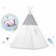 Cort de joaca pentru copii cu ghirlanda 3 pernite si lampa LED norisor Ricokids 740401 120 X 120 X 165 cm - Gri