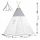 Cort de joaca pentru copii cu ghirlanda 3 pernite si lampa LED norisor Ricokids 740401 120 X 120 X 165 cm - Gri