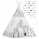 Cort de joaca pentru copii cu ghirlanda 3 pernite si lampa LED cactus Ricokids 740402 120 X 120 X 165 cm - Alb
