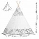 Cort de joaca pentru copii cu ghirlanda 3 pernite si lampa LED cactus Ricokids 740402 120 X 120 X 165 cm - Alb