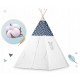 Cort de joaca pentru copii cu ghirlanda 3 pernite si lampa LED luna Ricokids 740404 120 X 120 X 165 cm - Bleumarin