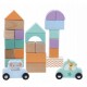 Set blocuri din lemn cu animalute si masini 60 de bucati Sun Baby 064