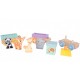 Locomotiva din lemn cu 2 vagoane si animalute Sun Baby 067