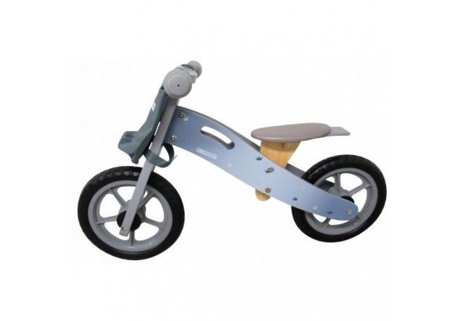 Bicicleta fara pedale din lemn cu roti din spuma EVA R10 R-Sport - Gri - Resigilat